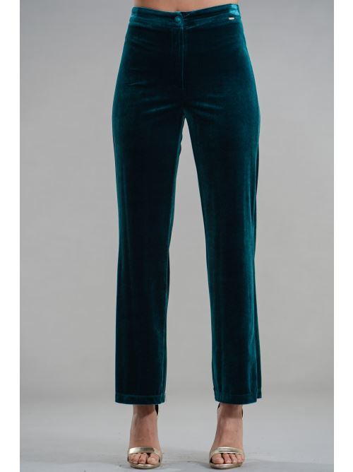 Pantalone in velluto liscio Nualy | I25N5403VERDE BOSCO